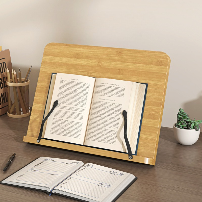 Adjustable Laptop Table - Soporte de Lectura de Madera, Soporte