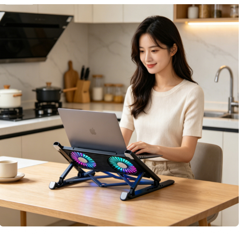 Adjustable Laptop Table - Base Enfriadora Plegable para Portátil, Soporte