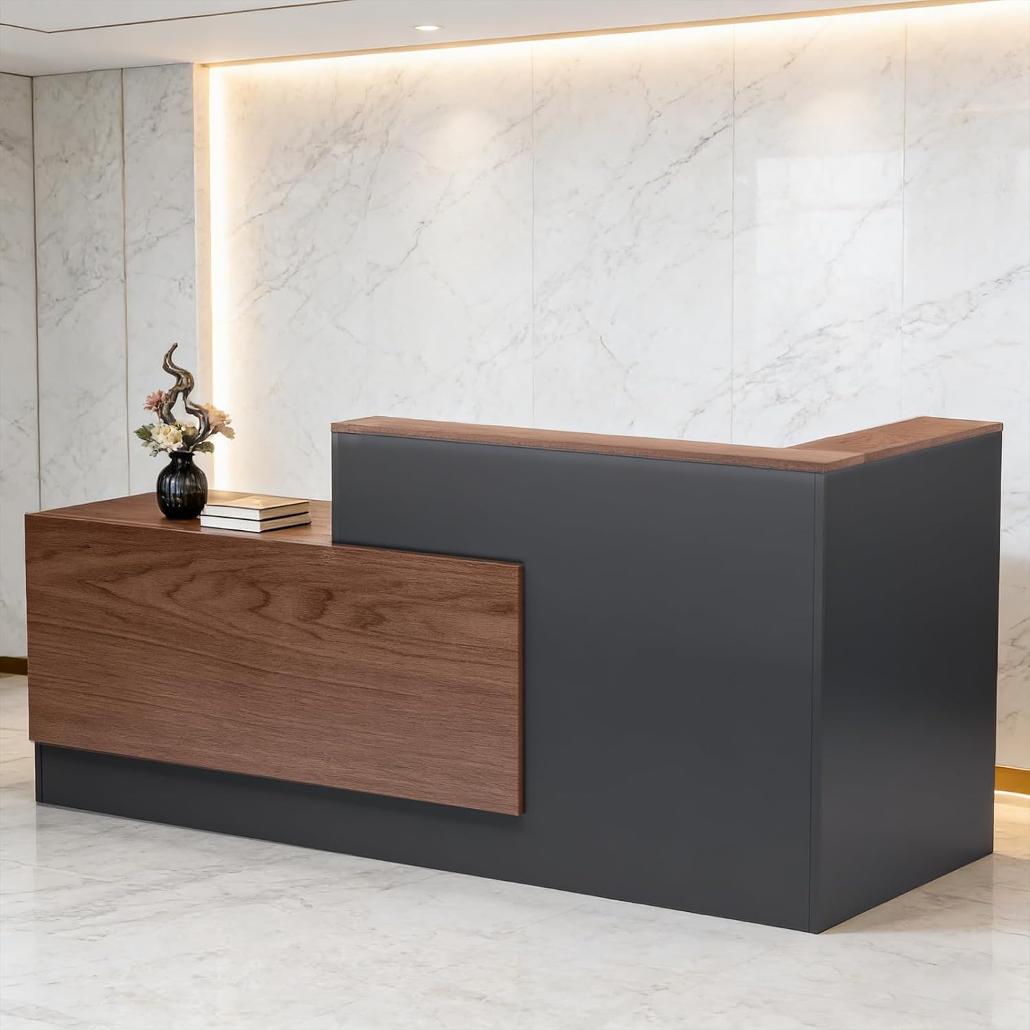 Reception Desk Counter - Mostrador de recepción comercial moderno en