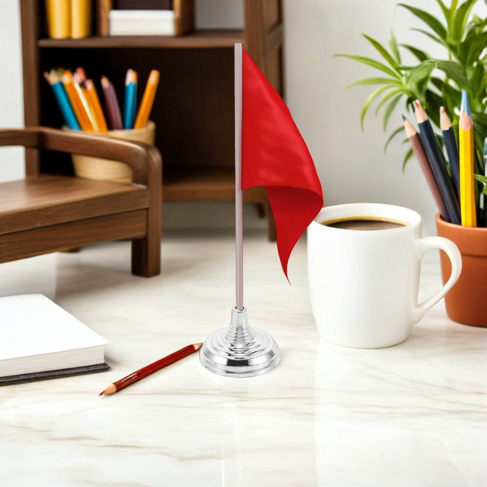 Base plateada para bandera de  - Office Furniture Desk reseña y precio