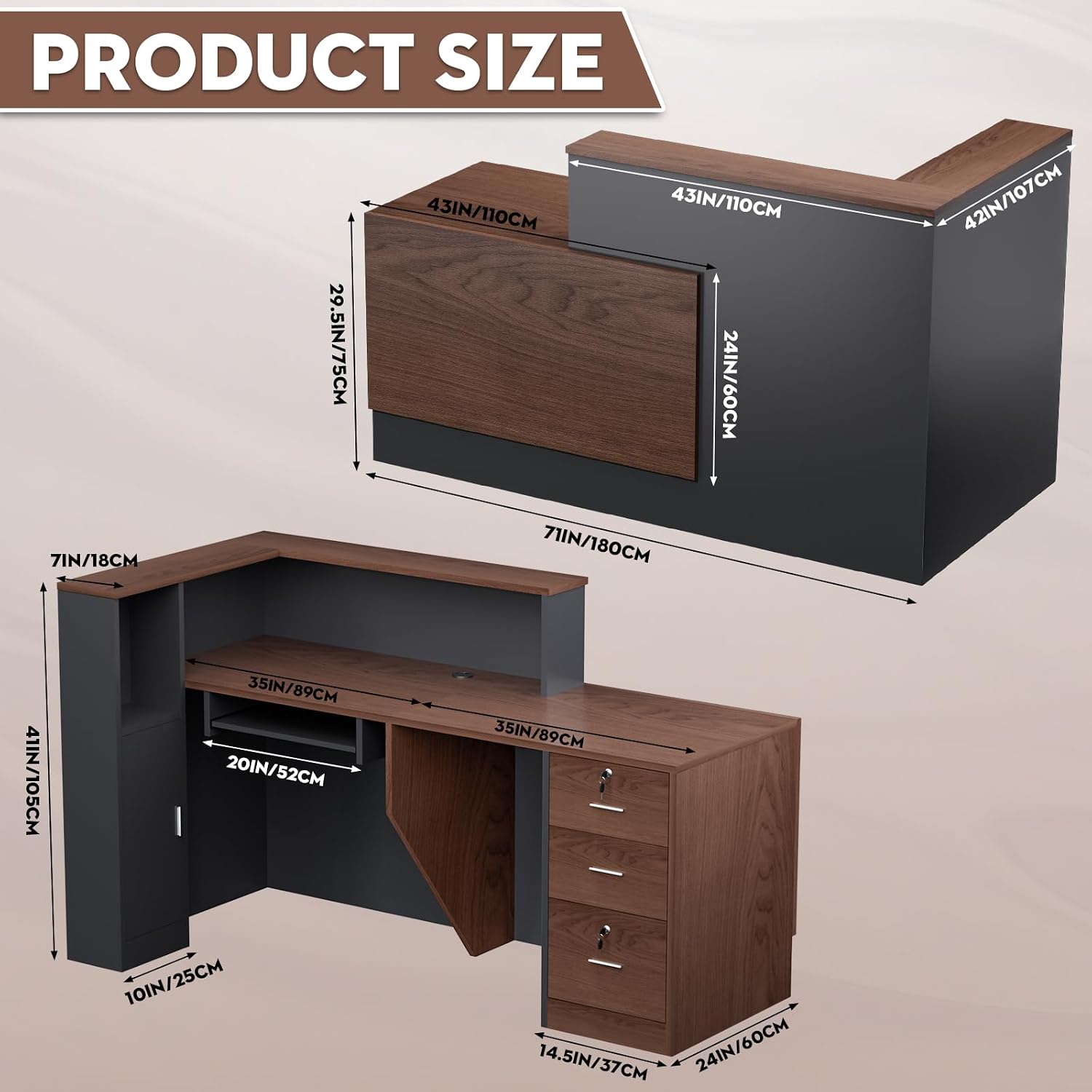 Mostrador de recepción comerci - Reception Desk Counter reseña y precio