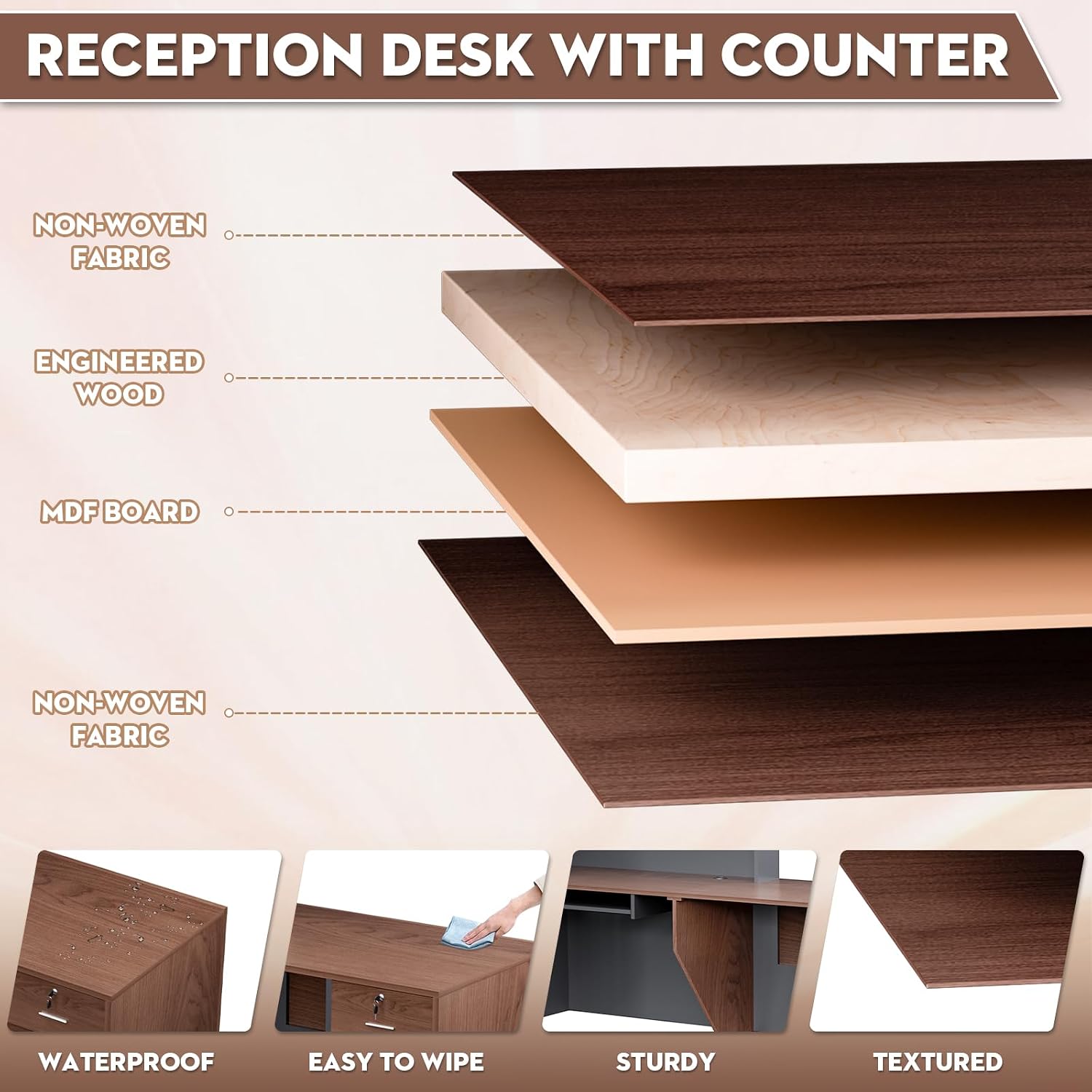 Mostrador de recepción comerci - Reception Desk Counter reseña y precio